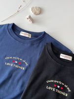 ラウンドネック刺繡ペインティングハート柄レタリングクロップマンツーマンＴシャツ綿マンツーマンＴシャツコットンマンツーマンＴシャツ