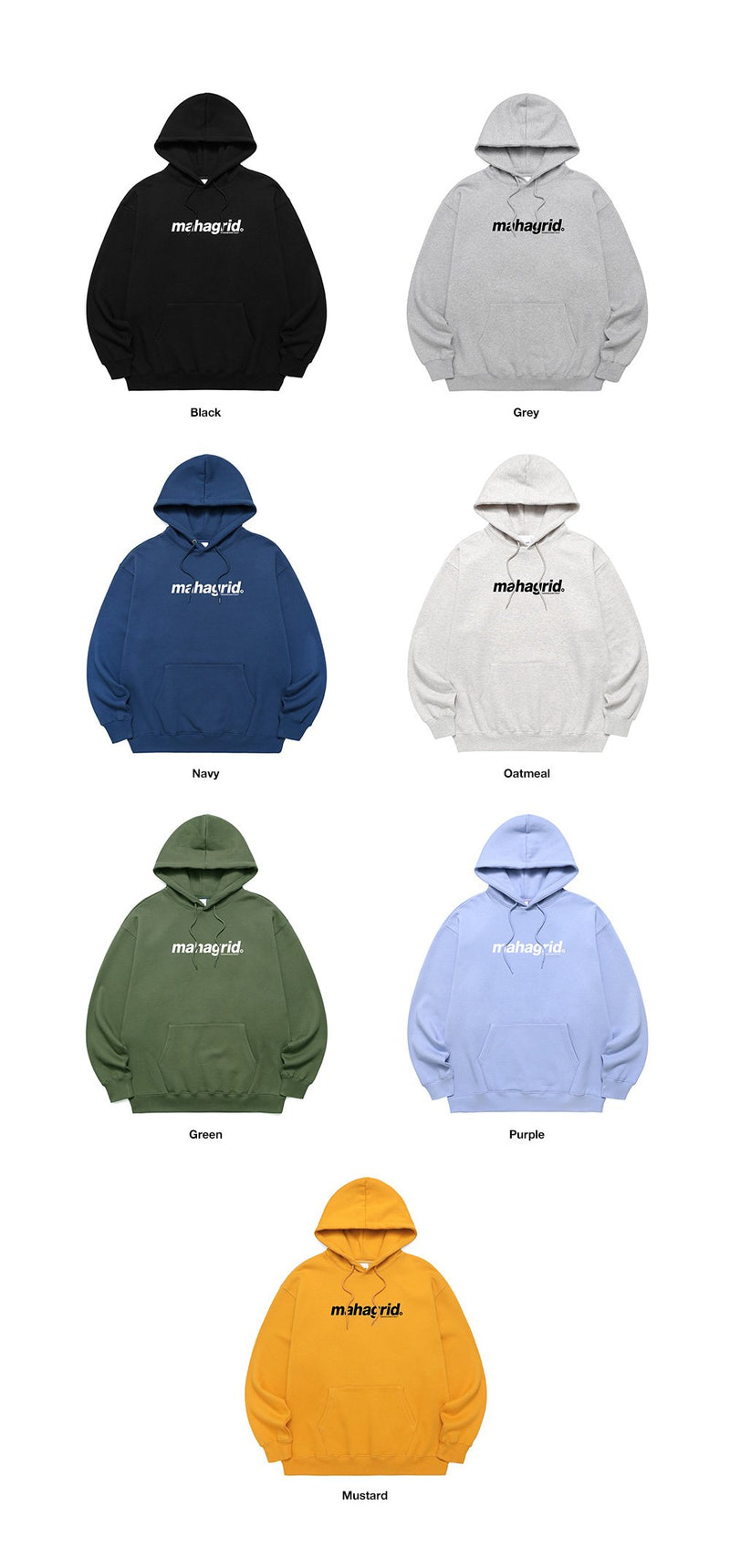 【mahagrid】 BASIC LOGO HOODIE