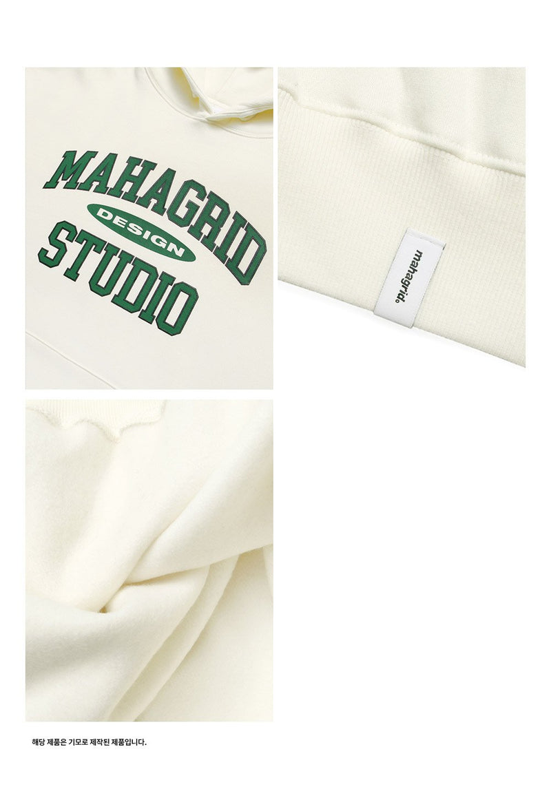 【mahagrid】 COLLEGE LOGO HOODIE