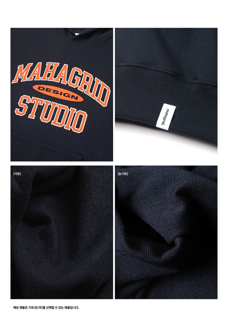 【mahagrid】 COLLEGE LOGO HOODIE