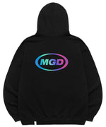 【mahagrid】 RAINBOW REFLECTIVE OVAL LOGO HOODIE