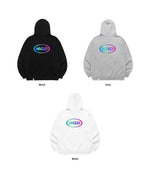 【mahagrid】 RAINBOW REFLECTIVE OVAL LOGO HOODIE