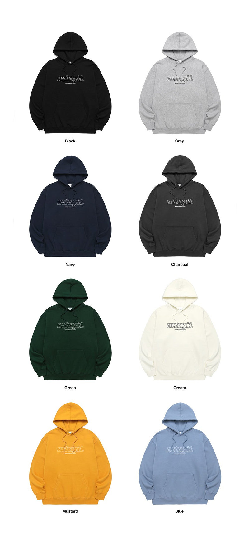 【mahagrid】 THIRD LOGO HOODIE